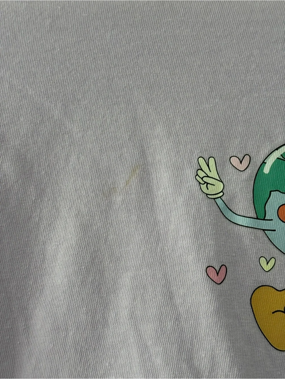 Comfort Colors Lavender Tee with Playful Globe Character and Daisy